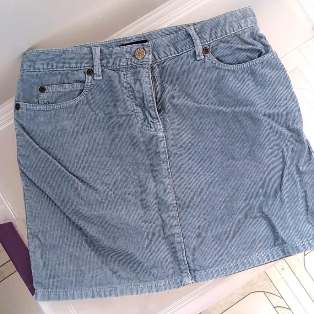 VTG Vintage J. Crew Blue Cord Corduroy Mini Skirt Y2K